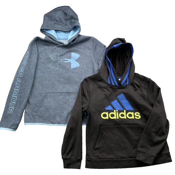 Adidas Under Armour Hoodie‎ Lot 2 Youth Medium Sportswear Gorpcore Training Camp - Picture 1 of 12